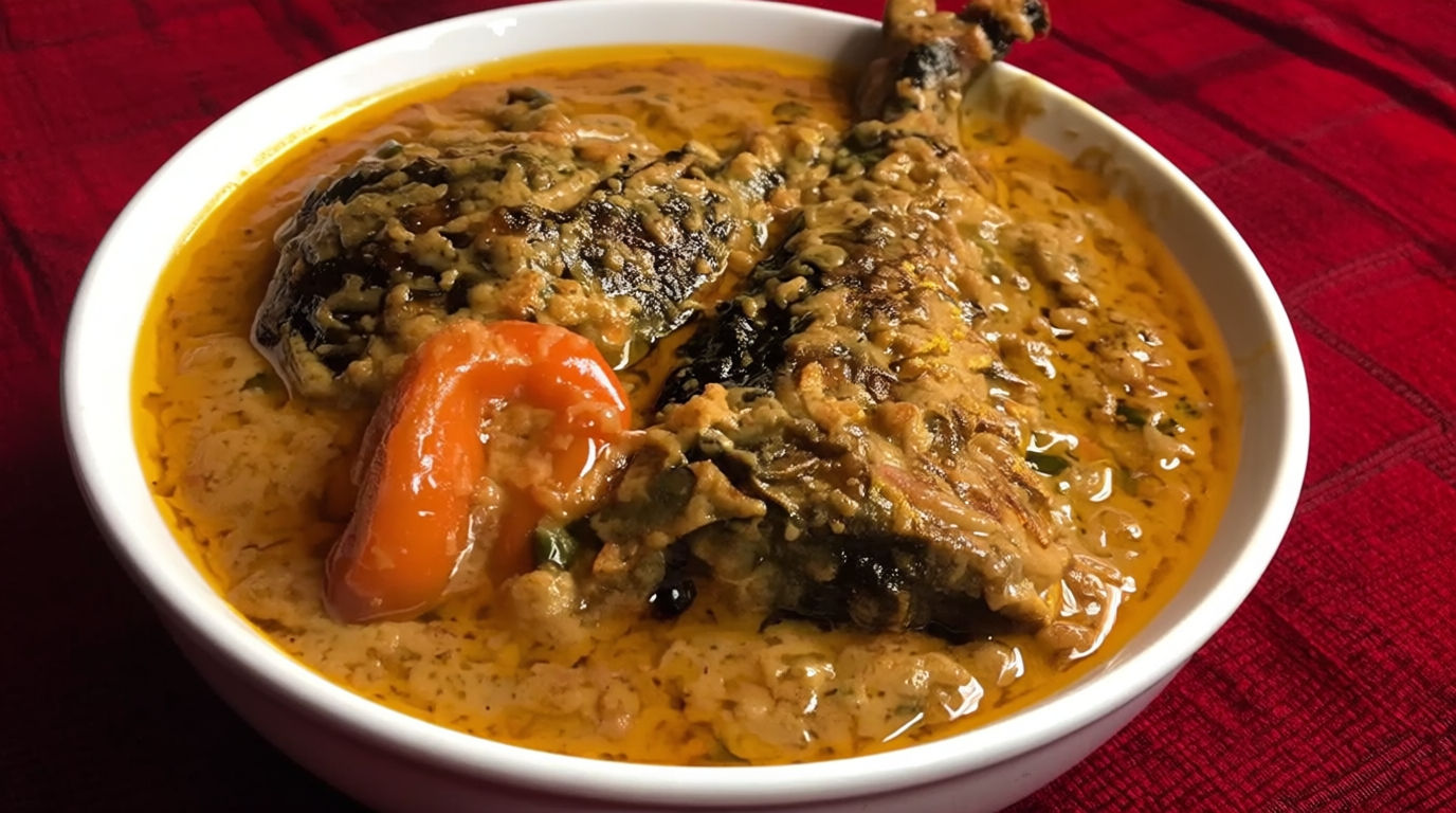 Peanut sauce with fish recipe – Guinean peanut stew served with rice