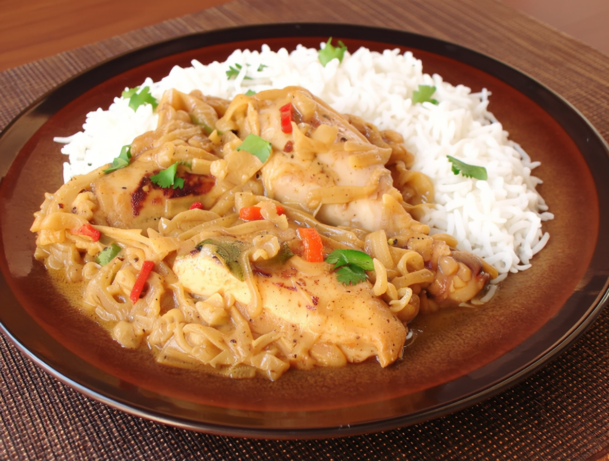 Authentic Poulet Yassa Senegalese lemon onion chicken dish
